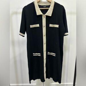 Cider Black and Cream Short Sleeve knit Dress